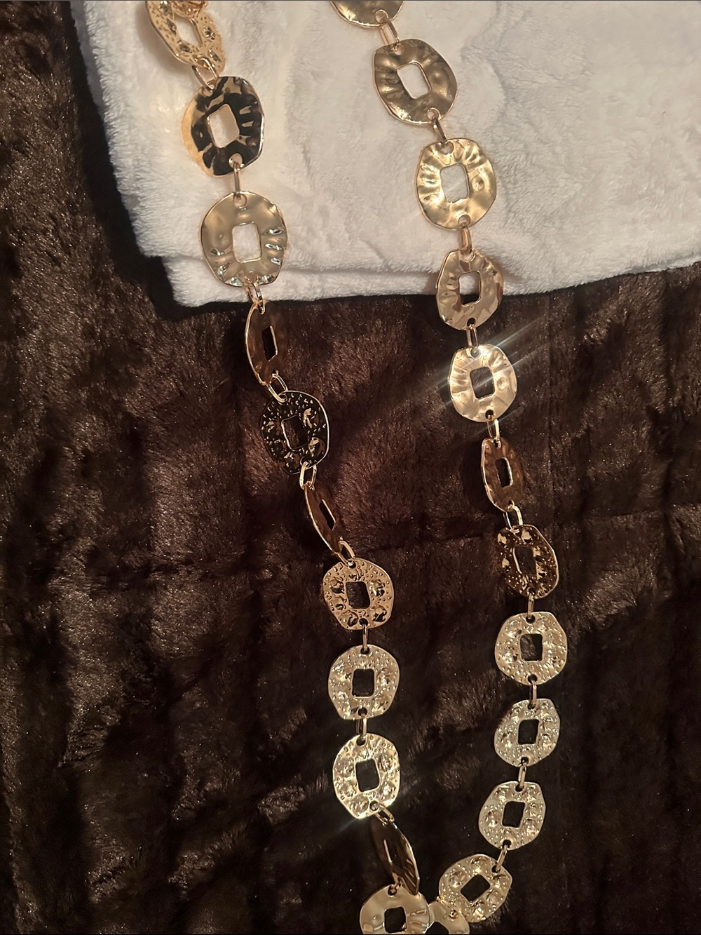 Gold Textured Link belt  - Women's Fashion Jewelry torrid size 5-6